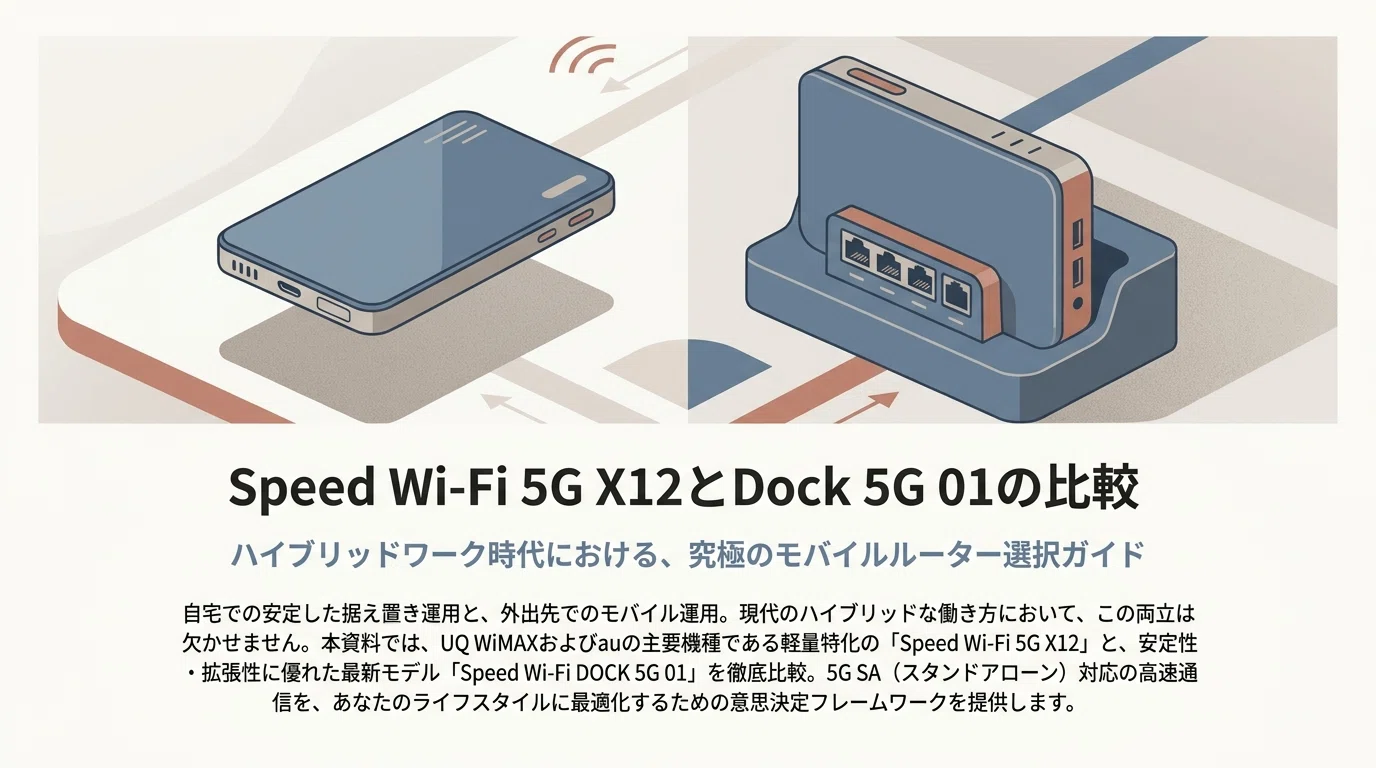 モバイルルーター Speed Wi-Fi 5G X12とDock 5G 01の比較｜「徹底比較