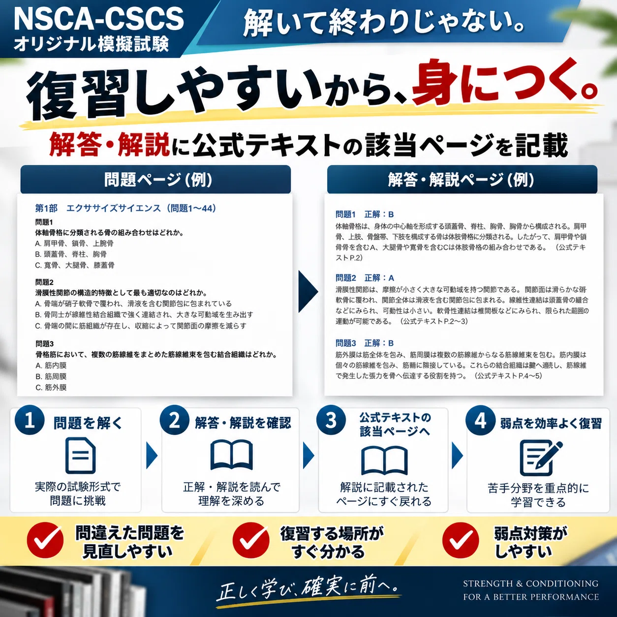 NSCA-CSCS 模擬試験3回分｜試験前の弱点確認・総仕上げに｜ぱちょ
