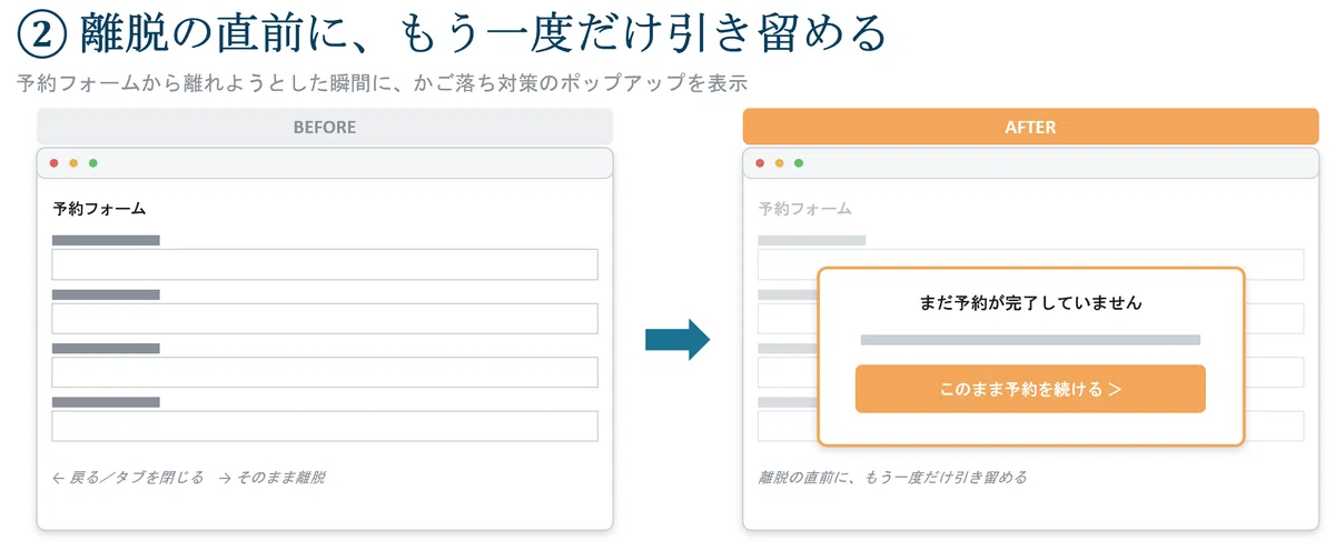 離脱の直前に、もう一度だけ引き留める
