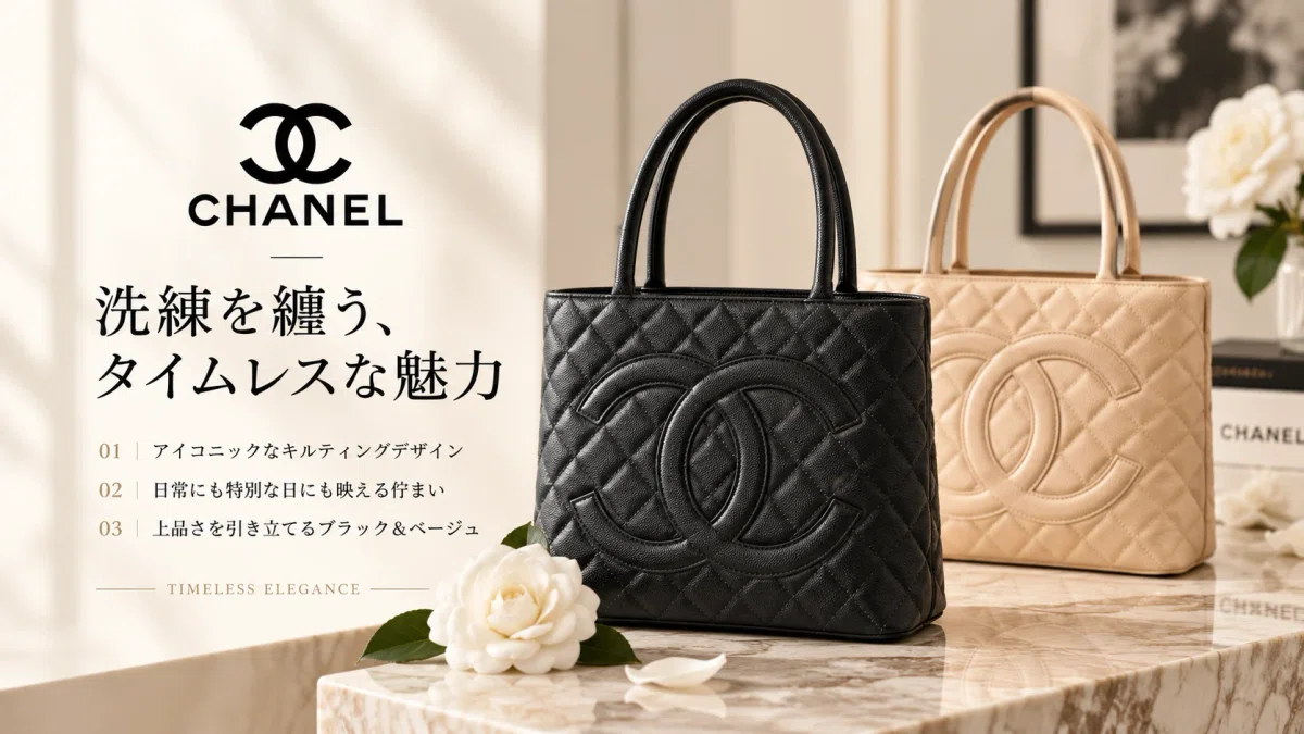 大きなロゴなのに、なぜ上品？」大人が惹かれるシャネルトートバッグの