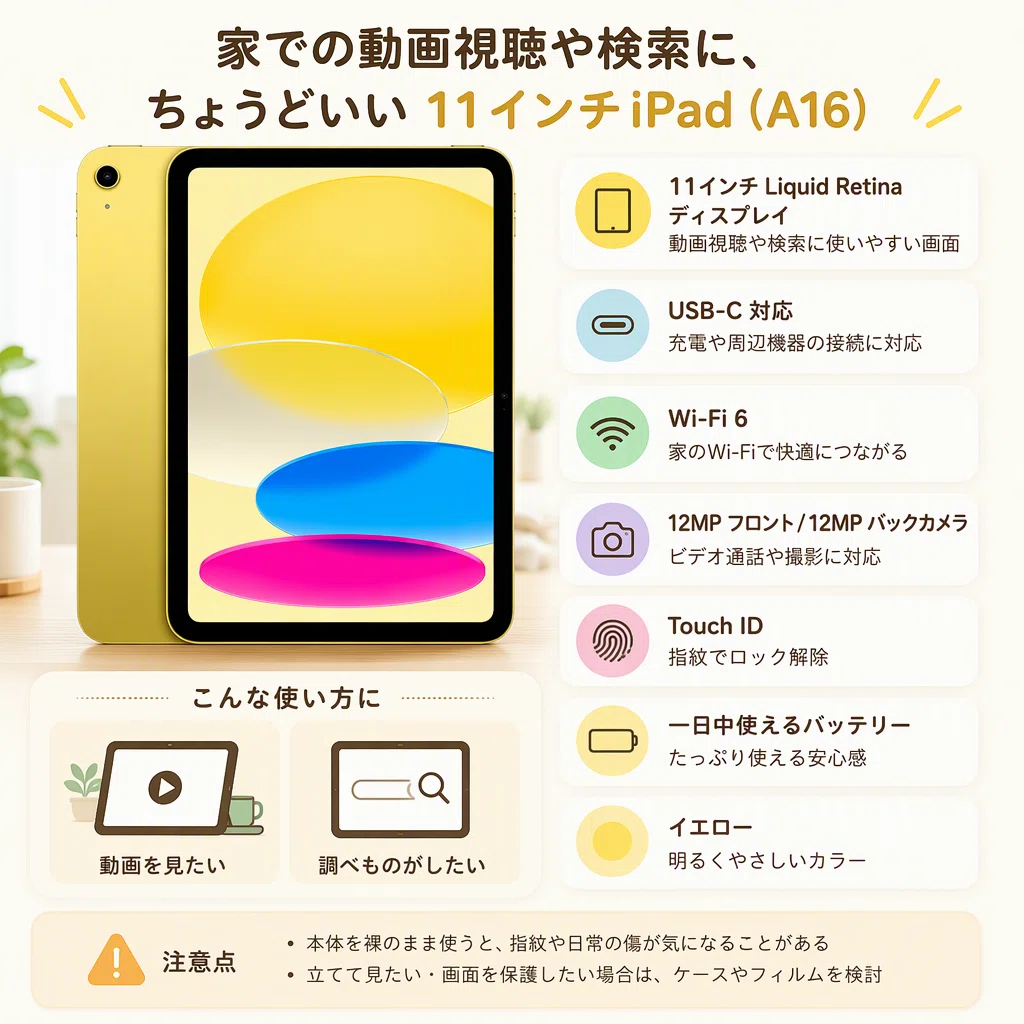 iPad A16のケースとフィルムは必要？家で気軽に使うための選び方｜素敵