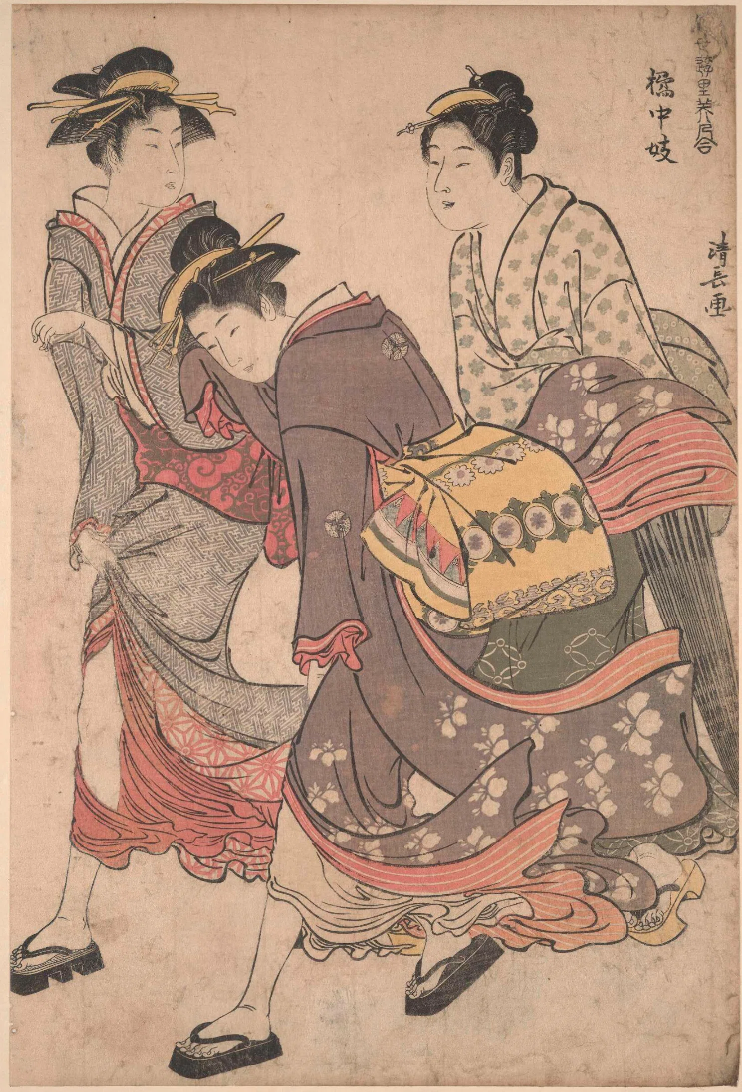 大英博物館展出品作㊵鳥居清長《当世遊里美人合 橘中妓》天明元年-2年