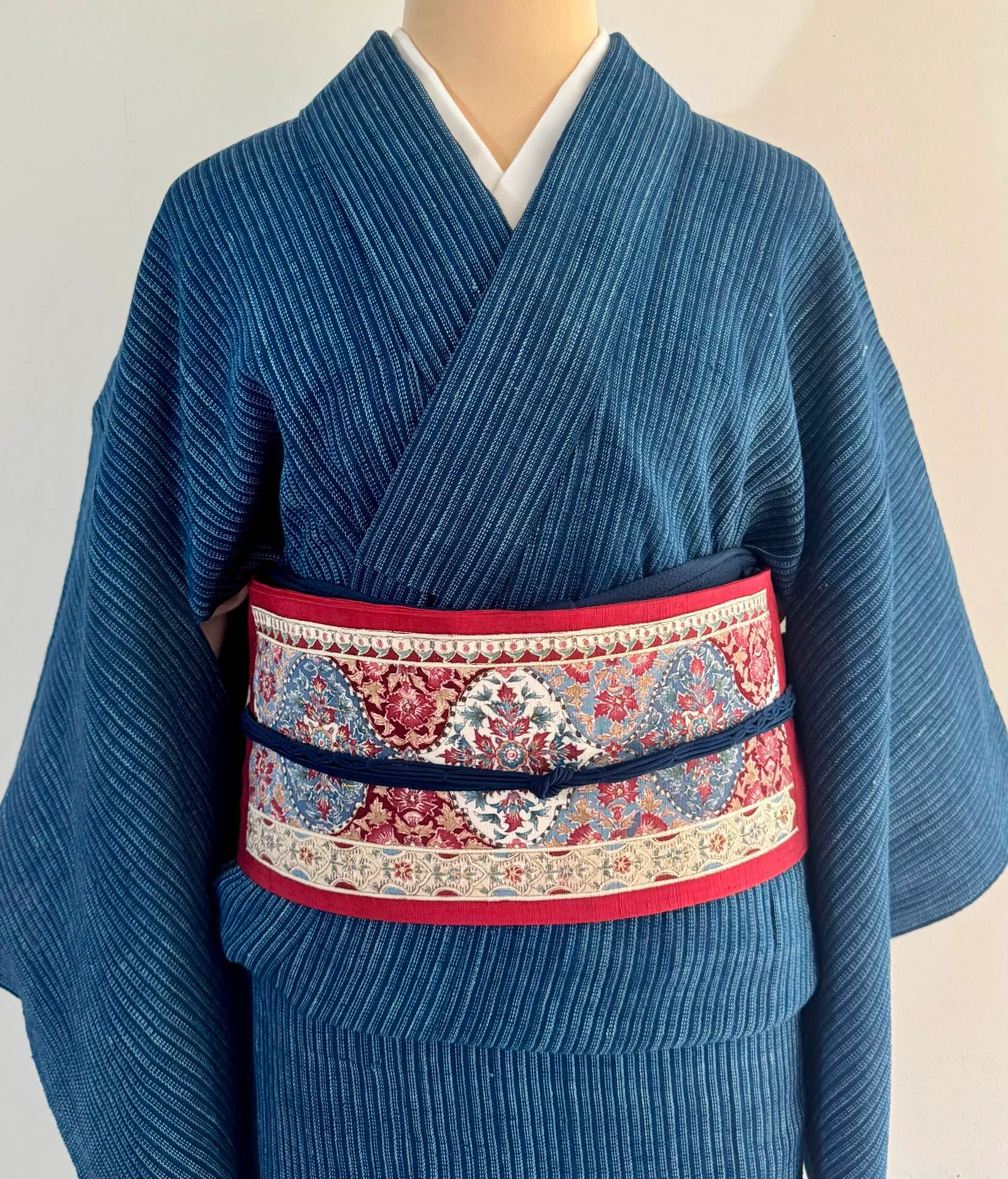 藍と糸 木綿単衣着物｜夢吉きもの