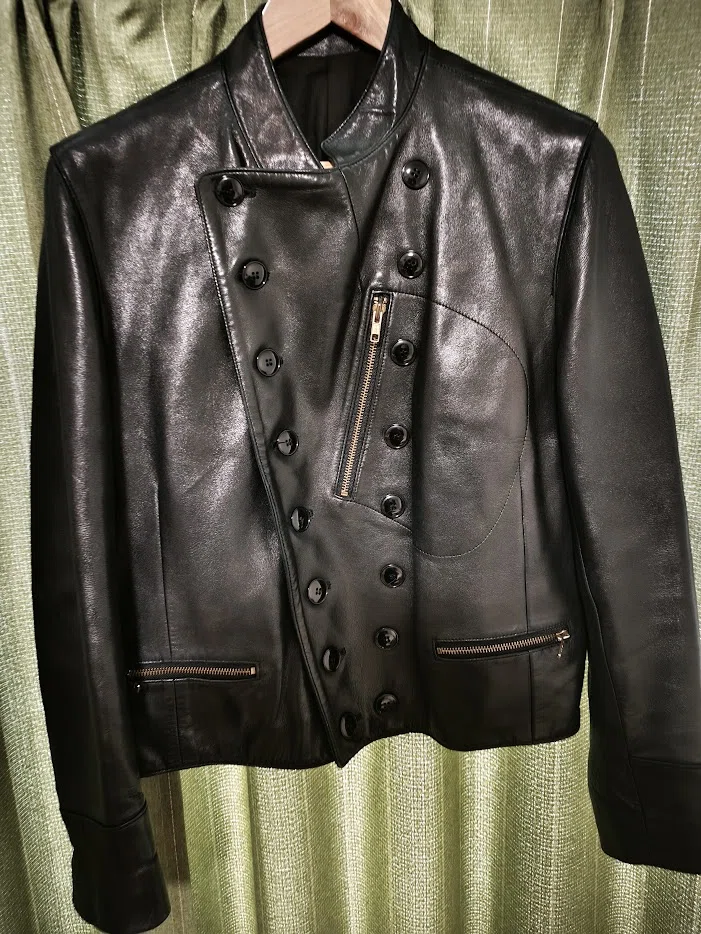 agnes b. HOMME フランス製　ナポレオン　レザージャケット　サイズ1 古着 agnès b. homme ナポレオンレザージャケット 旧タグ｜世界の革