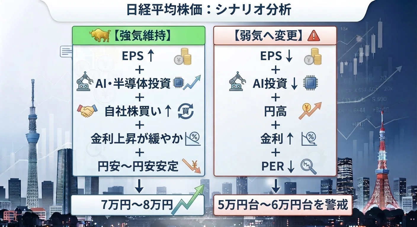 2【経済分析】日経平均8万円はあるのか？｜EPS×PER×金利×為替で「7万円