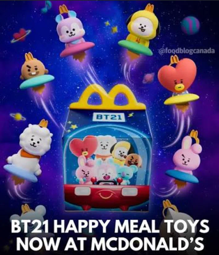 カナダ限定コラボ情報】マクドのハッピーミールにBT21登場！全9種類