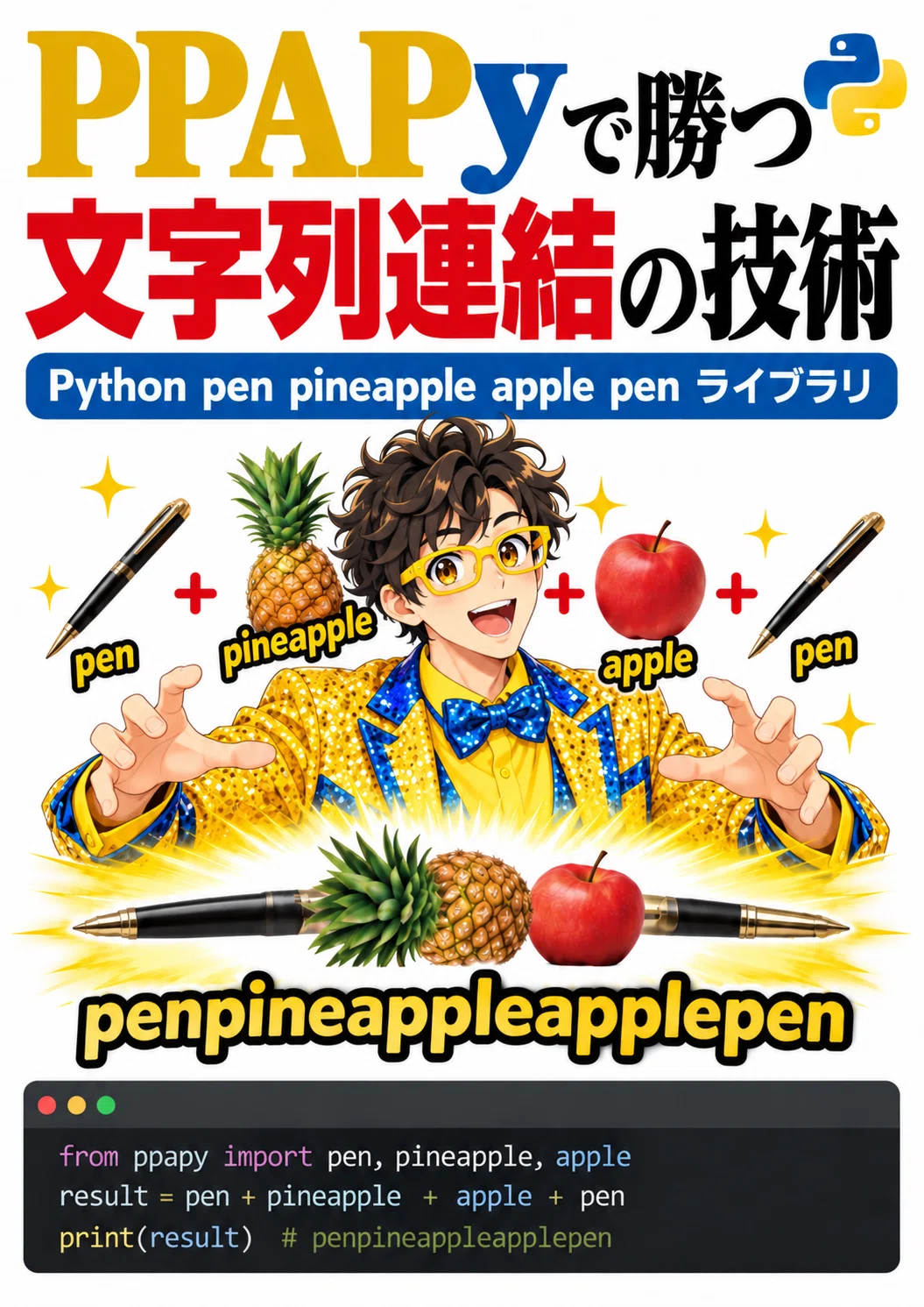 【パロディ】PythonのPPAPy文字列連結パッケージを作った。｜jun