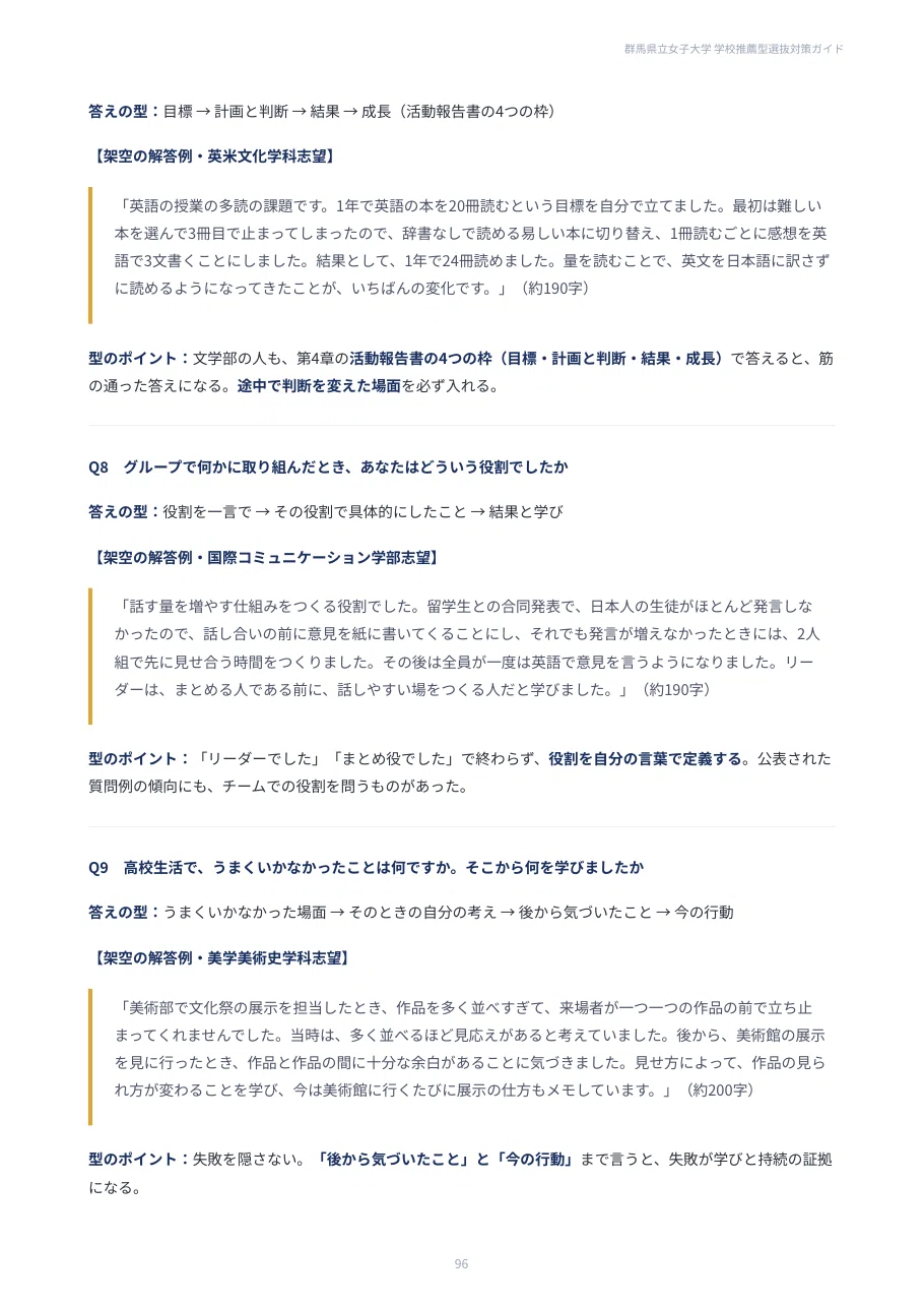 [Gunma Prefectural Women's University] School Recommendation-Based ...
