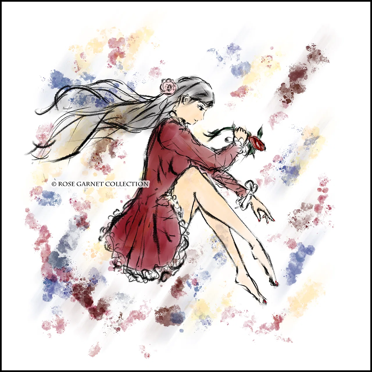 秋のワンピが、恋ふわり：濃淡、抑揚 ver. ：my illustration🌹｜Rose