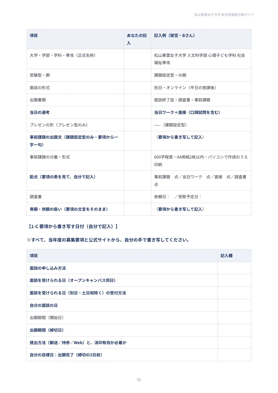 [Matsuyama Shinonome College] Comprehensive Selection Preparation Guide ...
