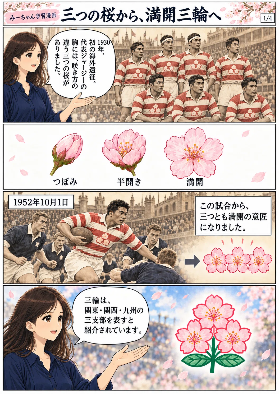 学習漫画編】みーちゃんに訊く〜ラグビー日本代表のジャージとさくら