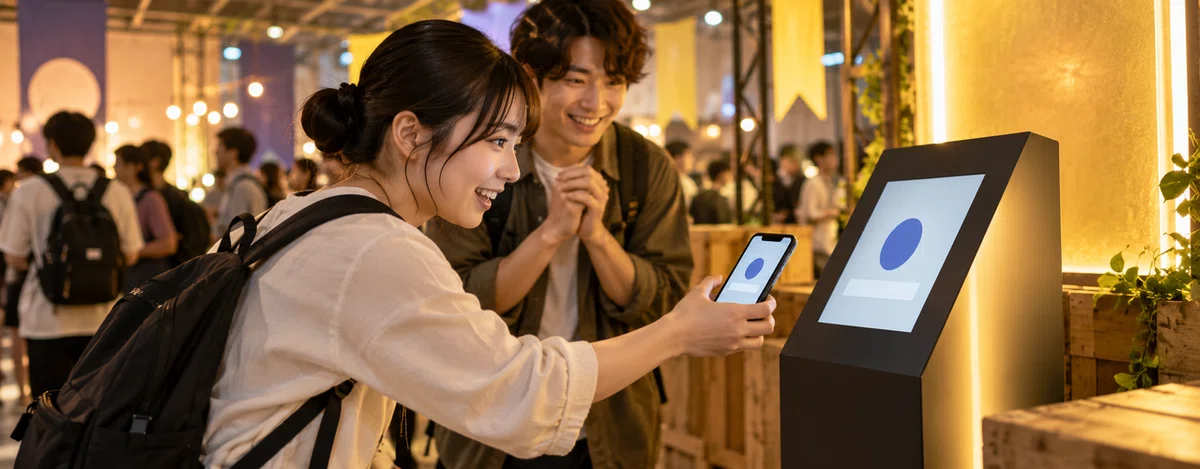 会場の端末にスマートフォンで最終回答を送る参加者