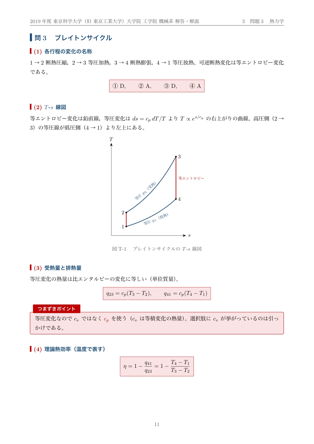 院試過去問】2019年度 東京工業大学 工学院 機械系 解答・解説（全65小