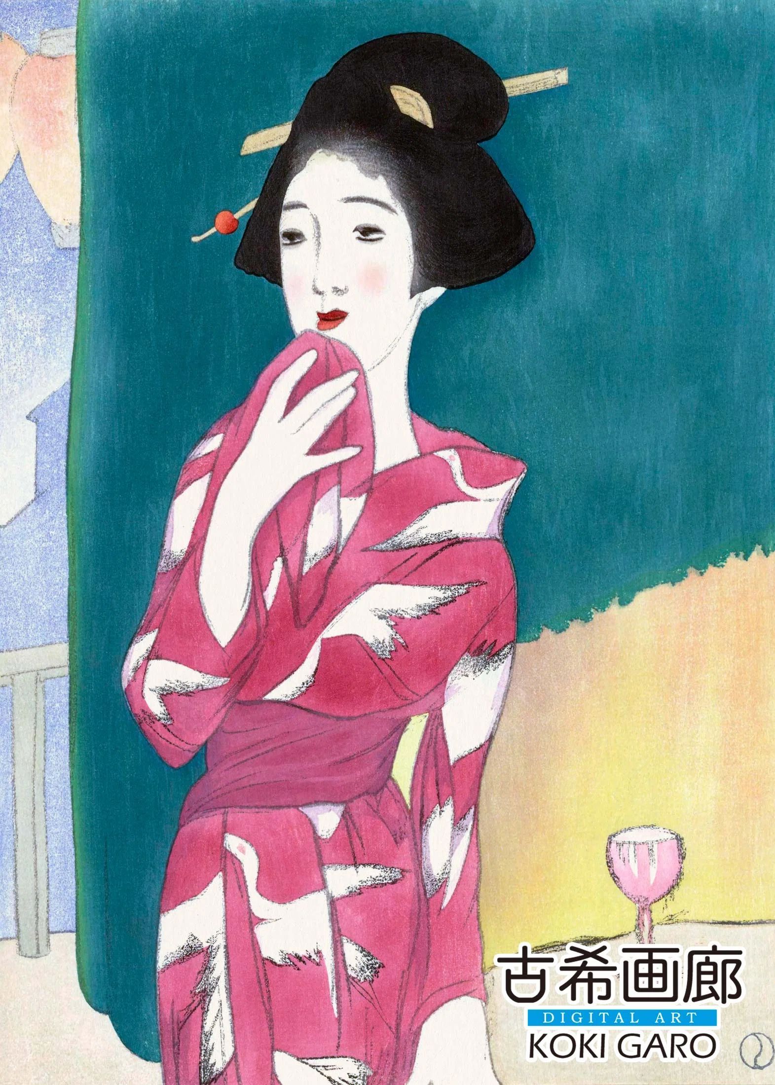 竹久夢二「長崎六景・丘の青楼」――水彩画から木版画へ｜絵画と暮らす