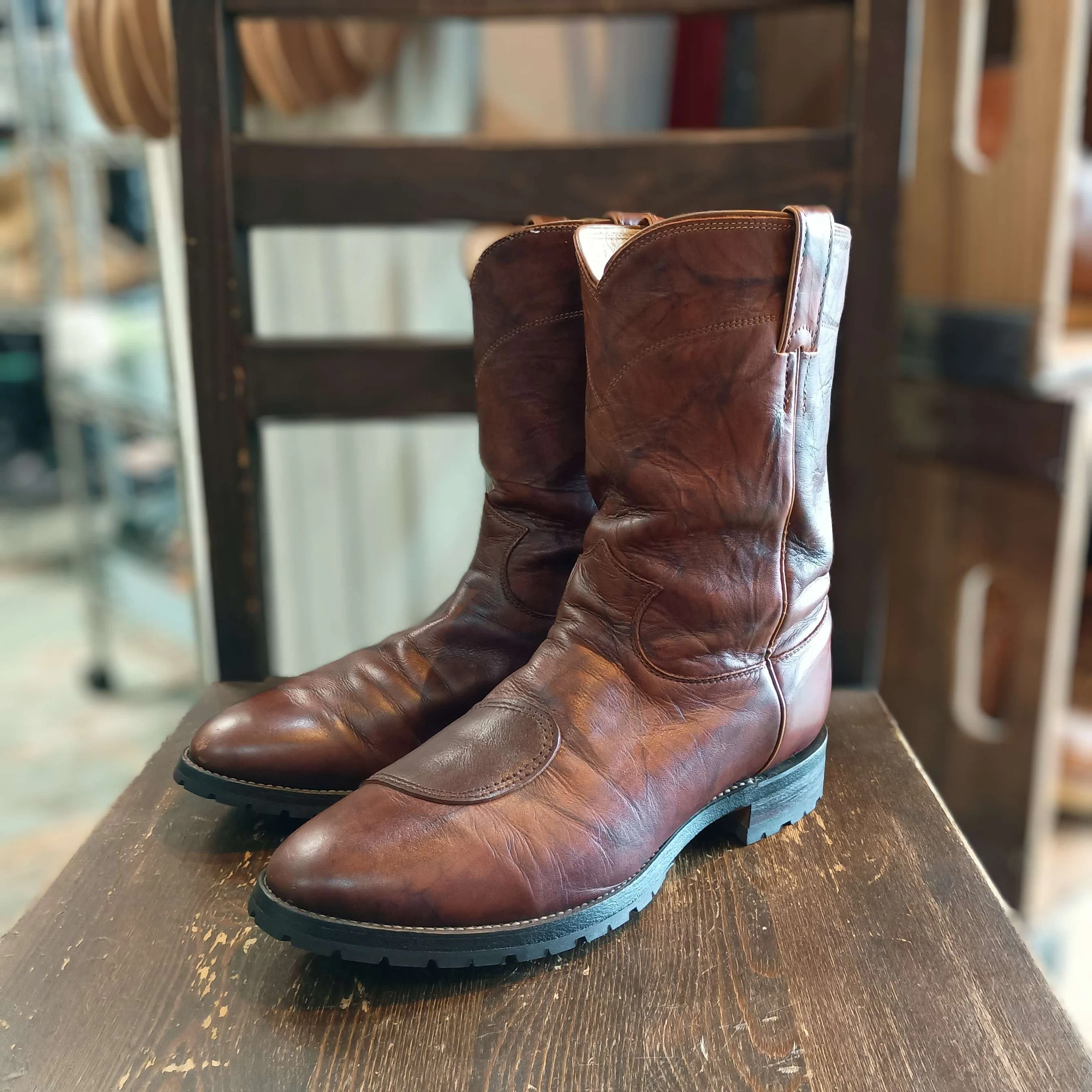 ソール修理+シフトガード追加】Justin Boots/ジャスティンブーツの