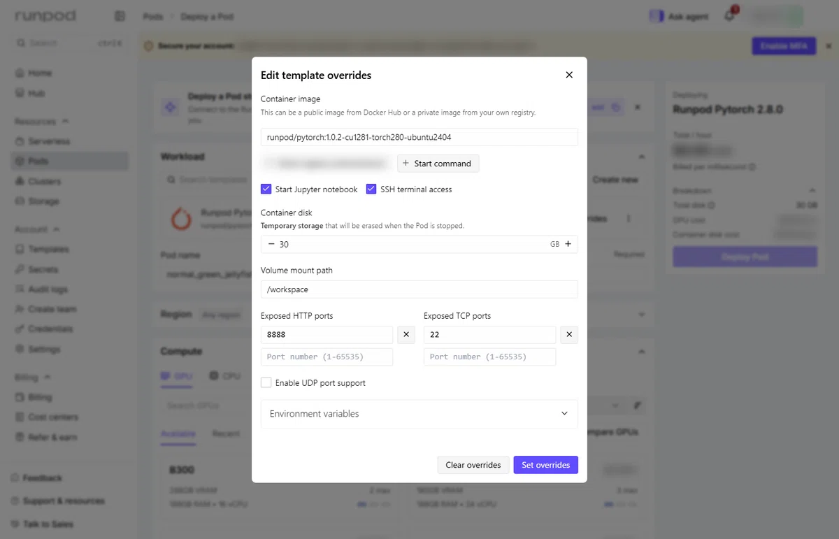 【RunPod 始め方】はじめてのGPUレンタル6ステップ。登録から返し方まで｜ルアラボ⚙️Rouage AI Lab
