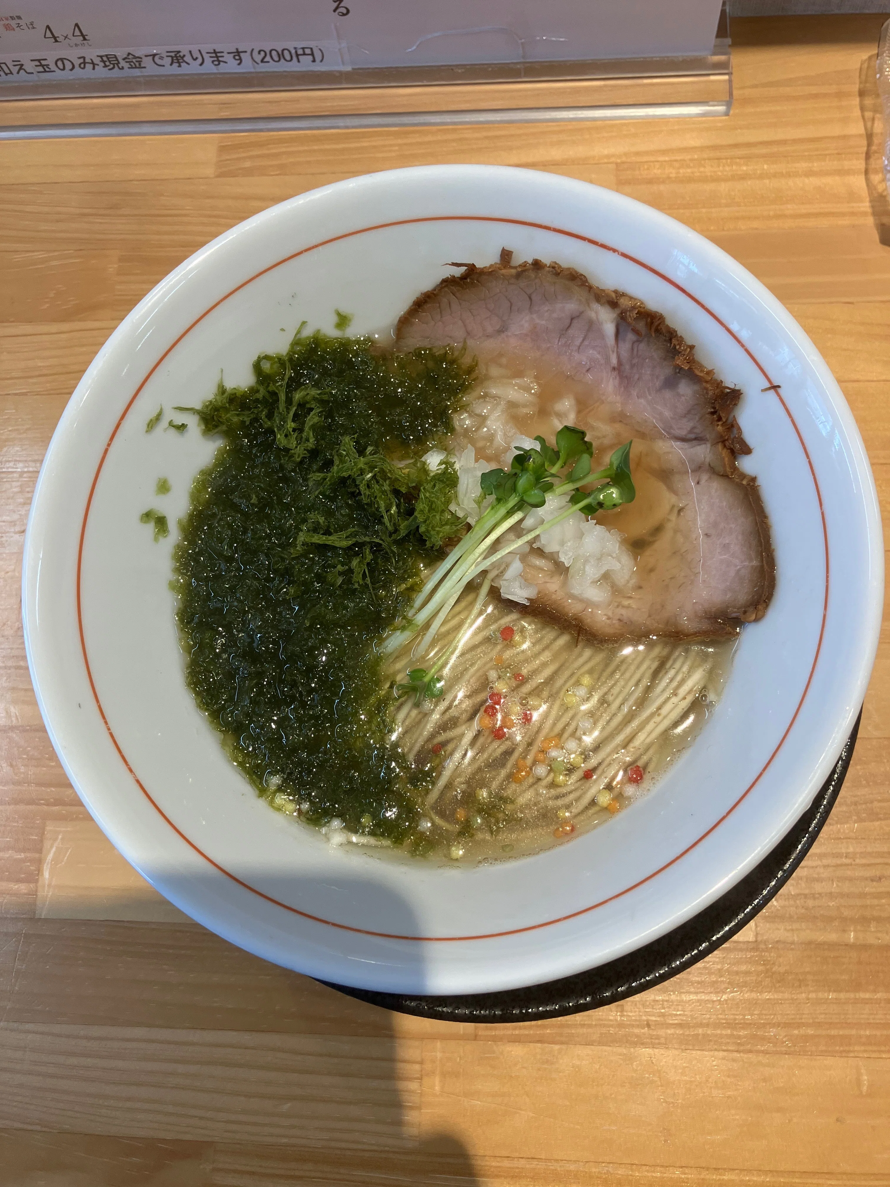 自家製麺 鶏そば 4x4＠藤岡市（煮干しそば 白 細麺 ラーパス のり