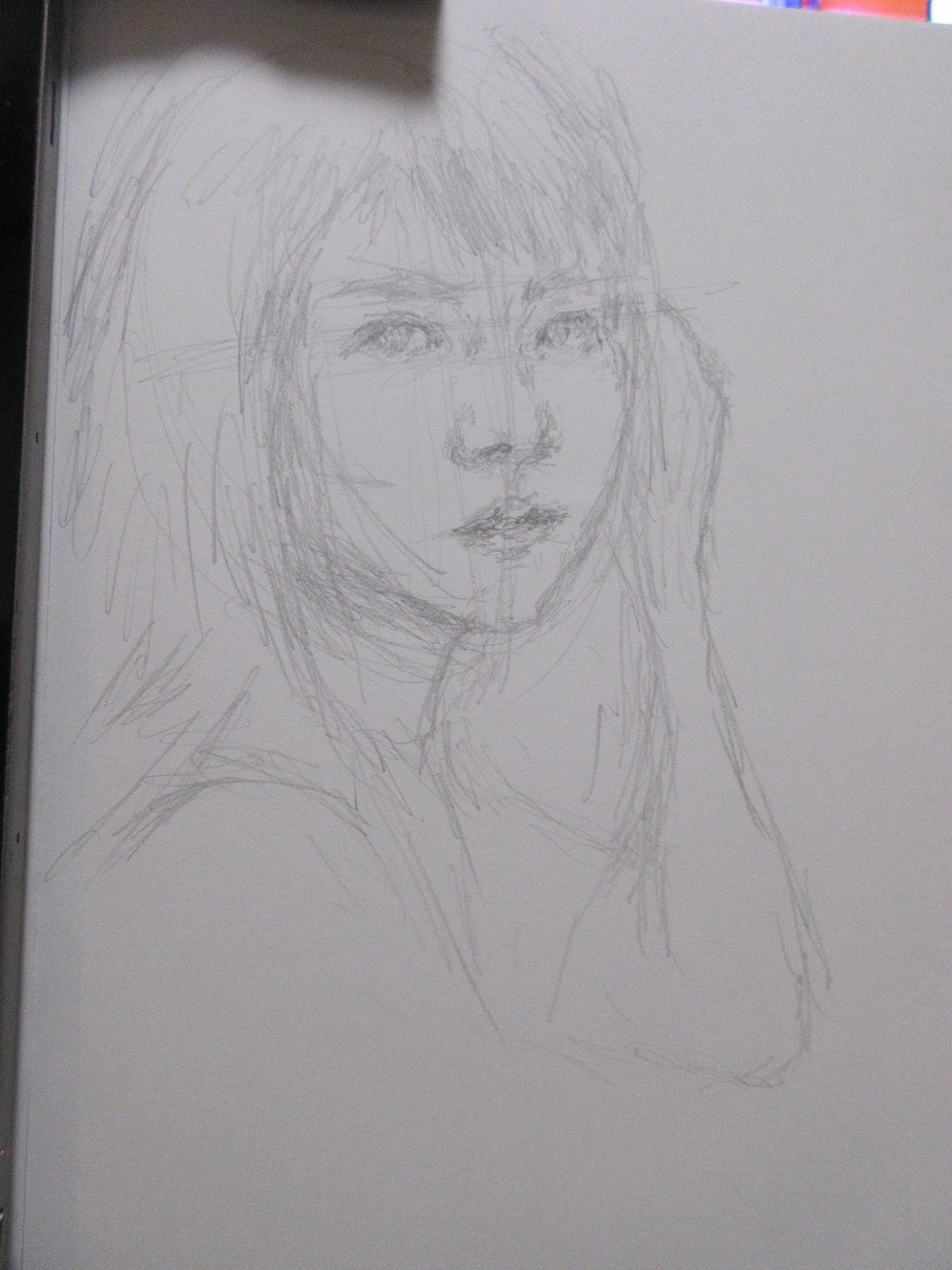 鉛筆画】ポートレート ショートヘアの女性を描いてみた！ 製作過程も