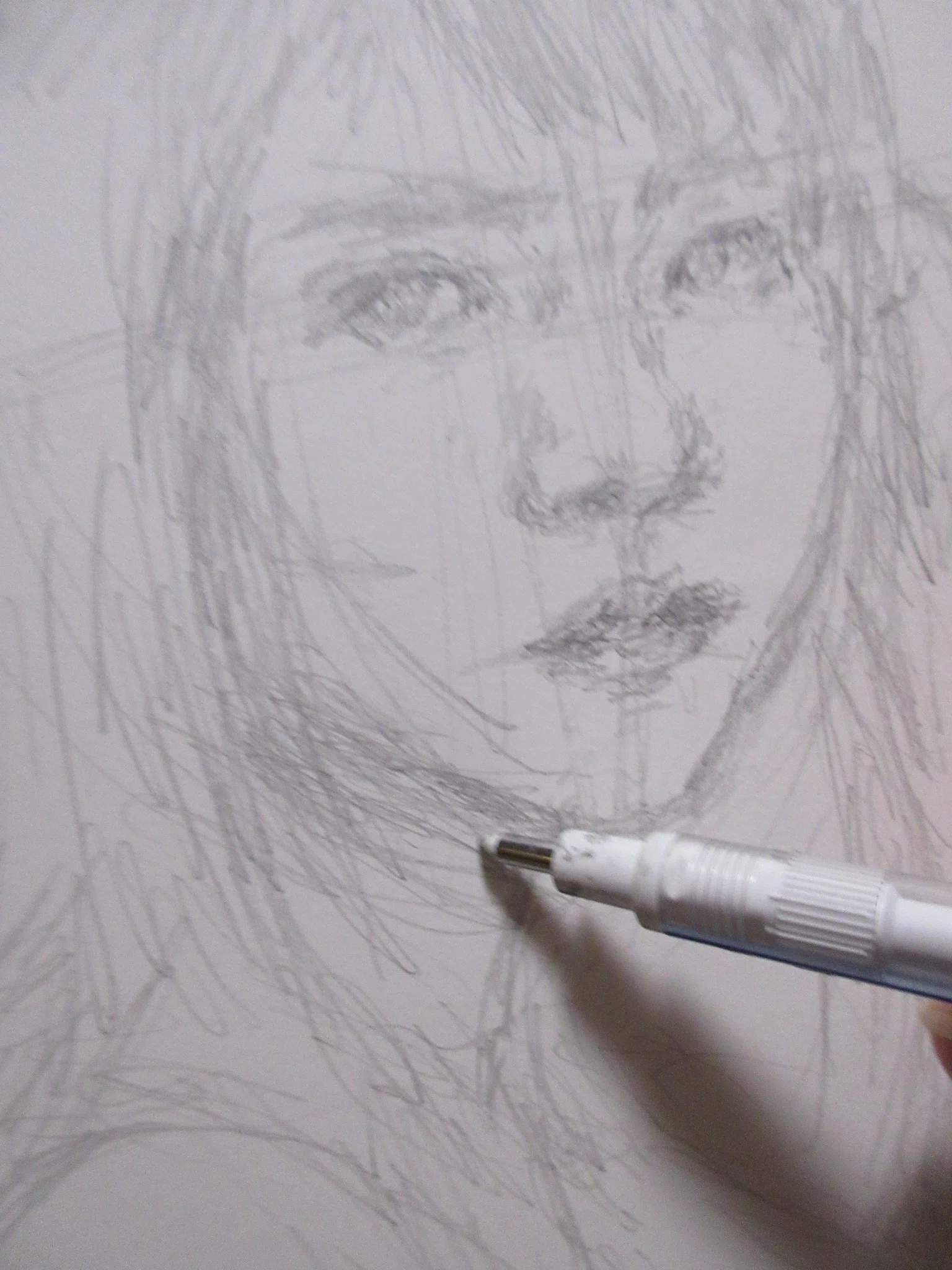 鉛筆画】ポートレート ショートヘアの女性を描いてみた！ 製作過程も