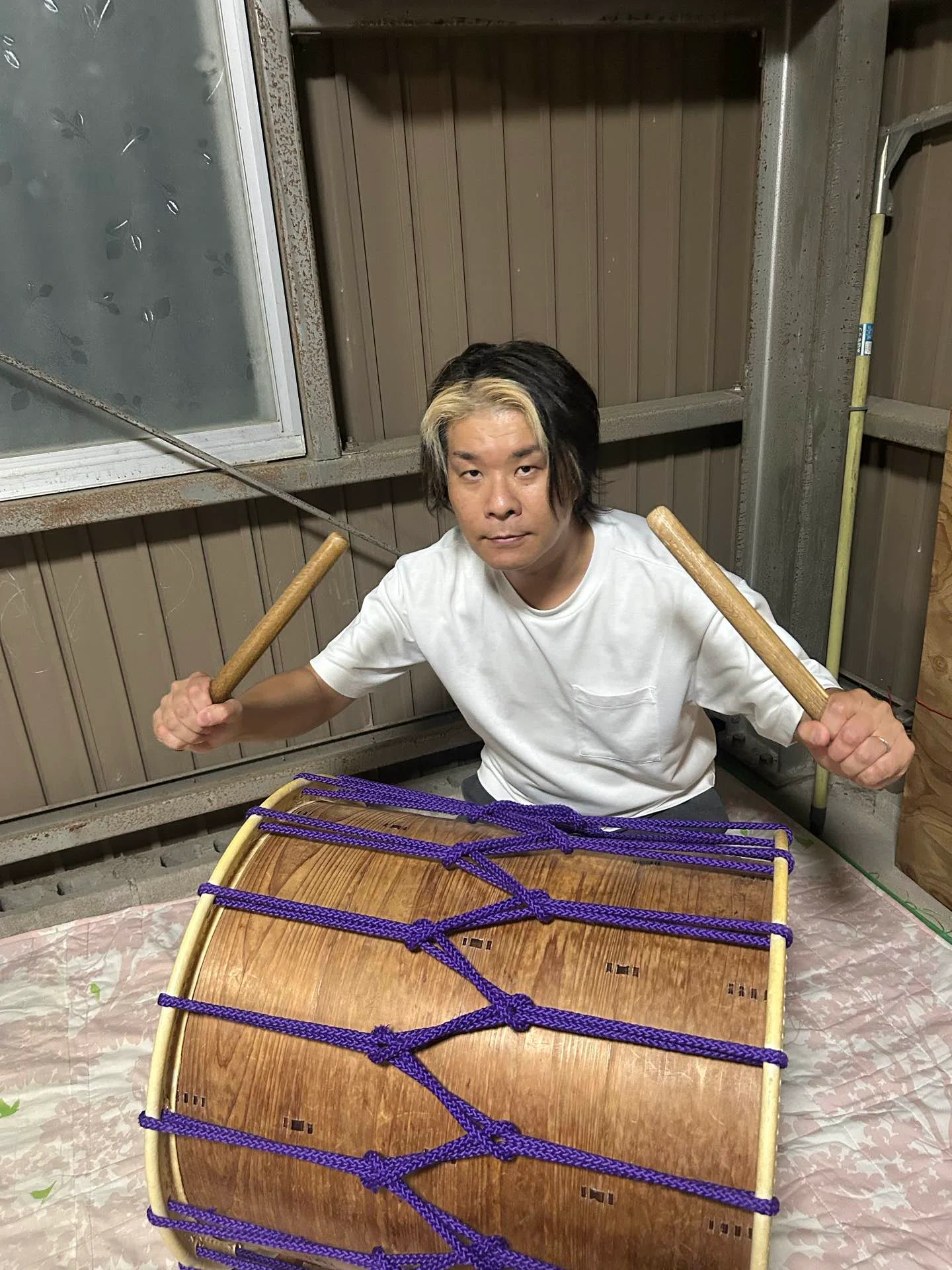 息子は扇子に挑戦！獅子の練習始まってます。｜ Kuniaki Matsunaga
