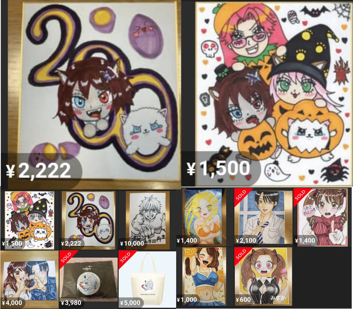 み*ん様 OC色紙 🟥(マイテ：登録者200人記念、みずかちんが描く200記念色紙！一点物