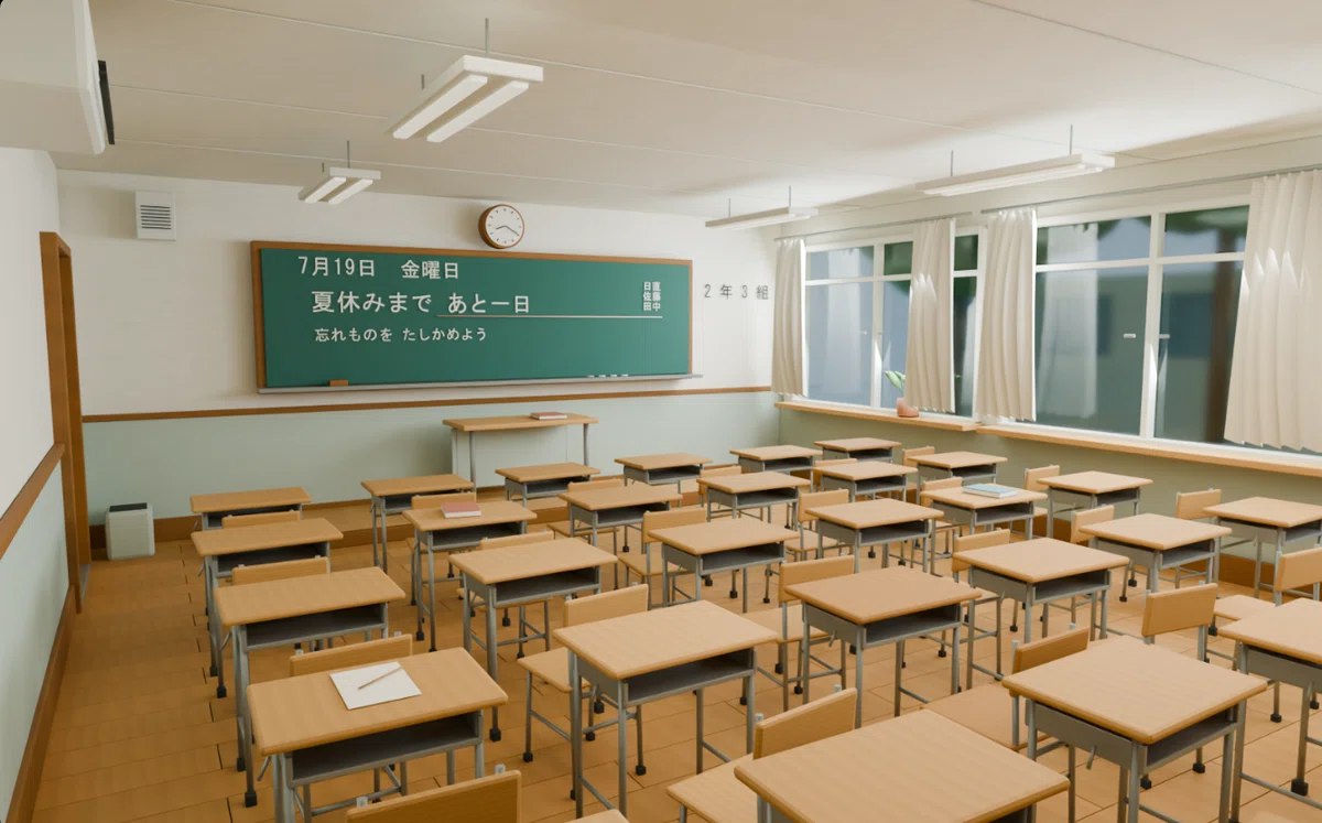 放课后教室与和室:Blender MCP 双场景实验