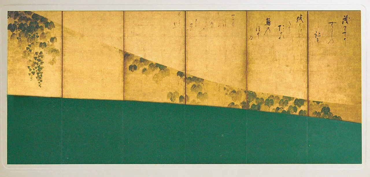 金箔　漆塗り　蔦の細道図　屏風 俵屋宗達〈蔦の細道図屏風〉｜日本花卉文化株式会社