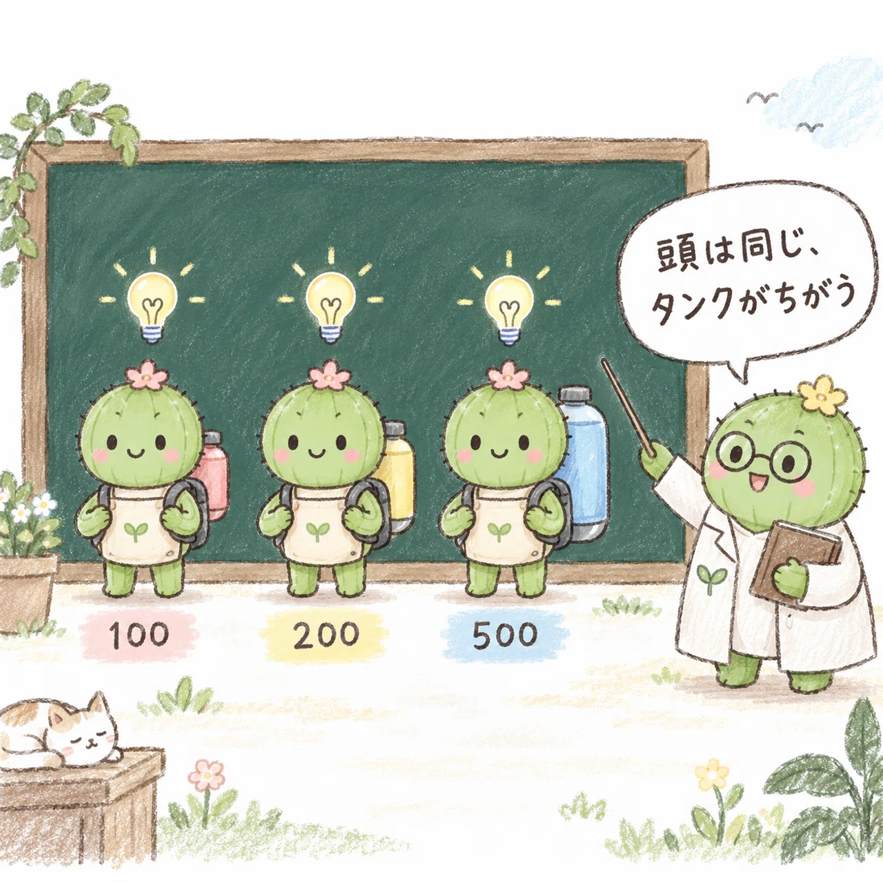 頭は同じ、タンクがちがう