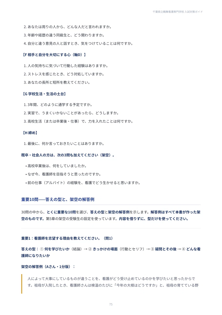 [Chiba Prefectural Tsurumai Nursing College] General Entrance Exam ...