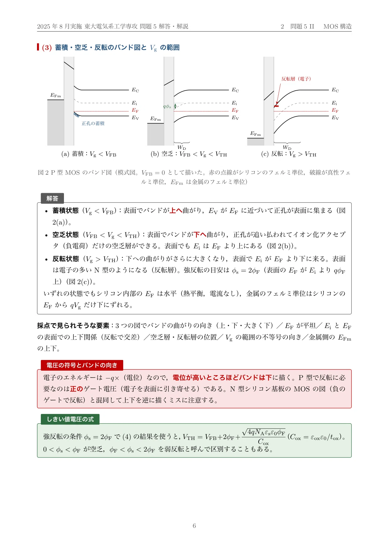 院試過去問】2025年度実施 東京大学 電気系工学専攻「固体物性」解答