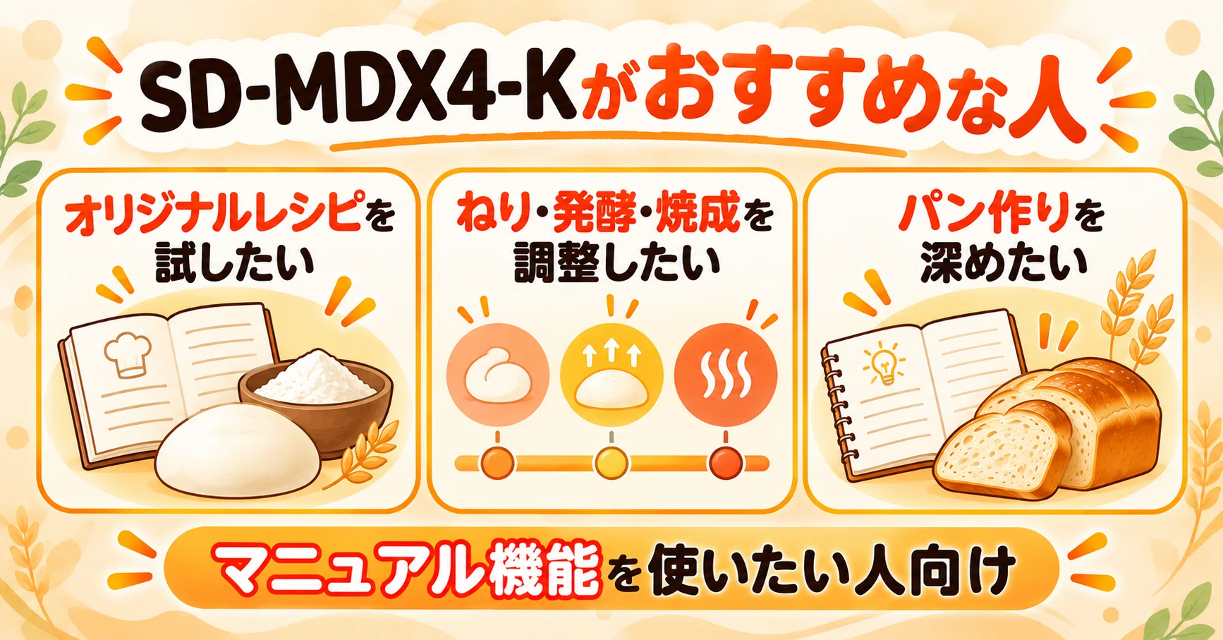 パナソニックのホームベーカリーSD-MDX4とSD-MT4の違いを比較【音声