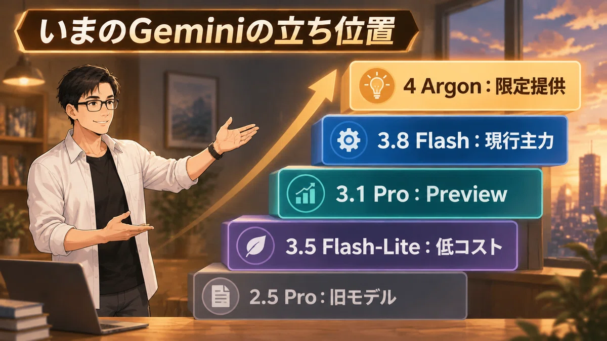 Gemini 4 Argon・3.8 Flash・3.1 Proを性能と実費で比較。Gemini APIを使う人は単価だけで選ぶと外す｜とん社長