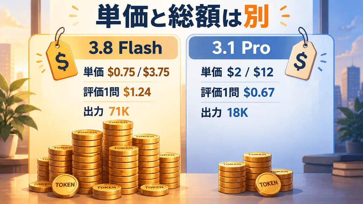 Gemini 4 Argon・3.8 Flash・3.1 Proを性能と実費で比較。Gemini APIを使う人は単価だけで選ぶと外す｜とん社長