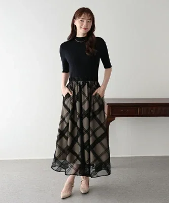 BLUEEAST
フロッキーチェックドッキングワンピース