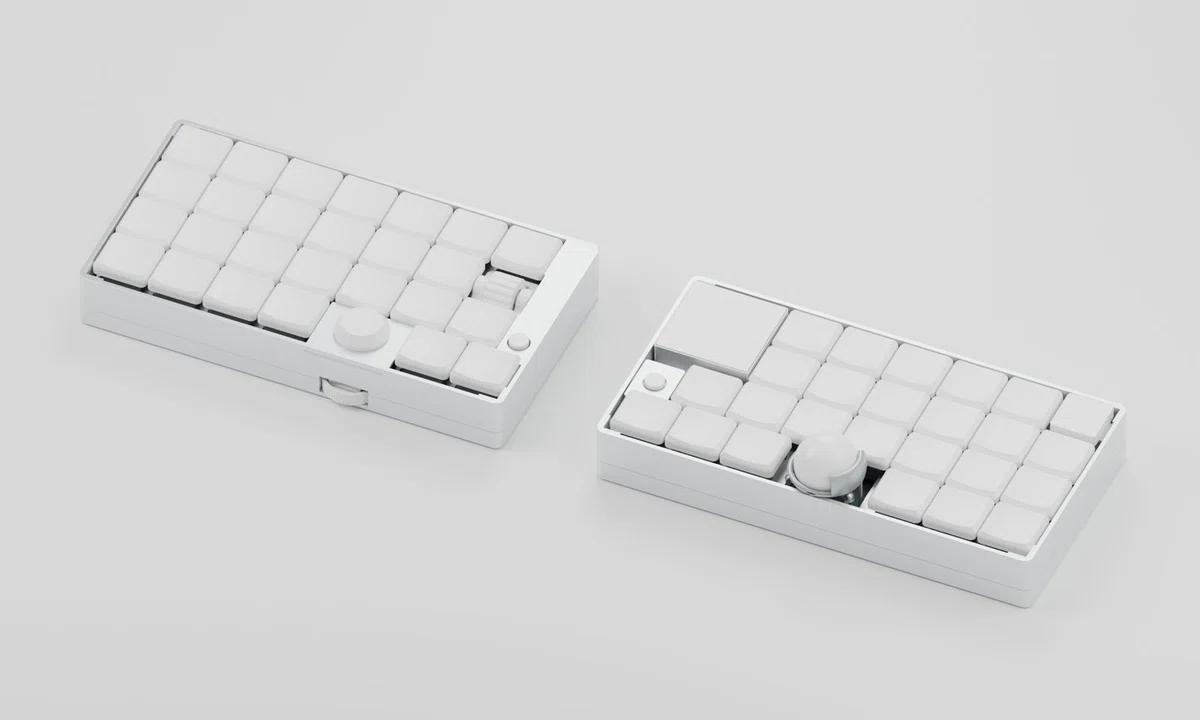 分体键盘 v3.2:白模外观、内部结构与干涉检查