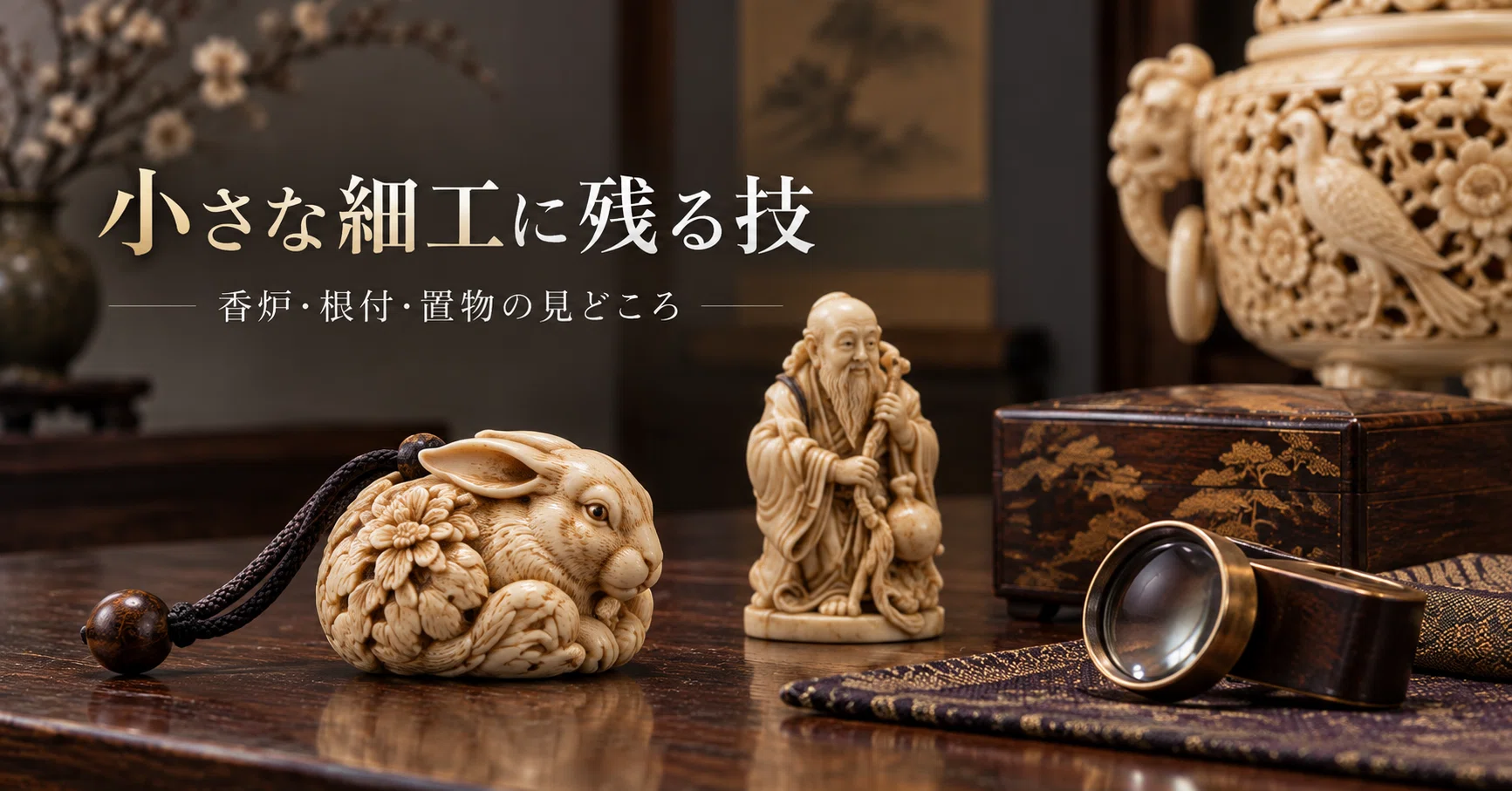 象牙細工を見直す｜牙彫・香炉・根付に残る職人技と作家たち｜千代屋コラム