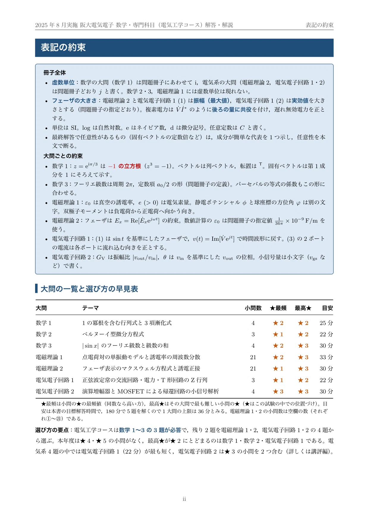 院試過去問】2025年度実施 大阪大学 電気電子情報通信工学専攻 解答