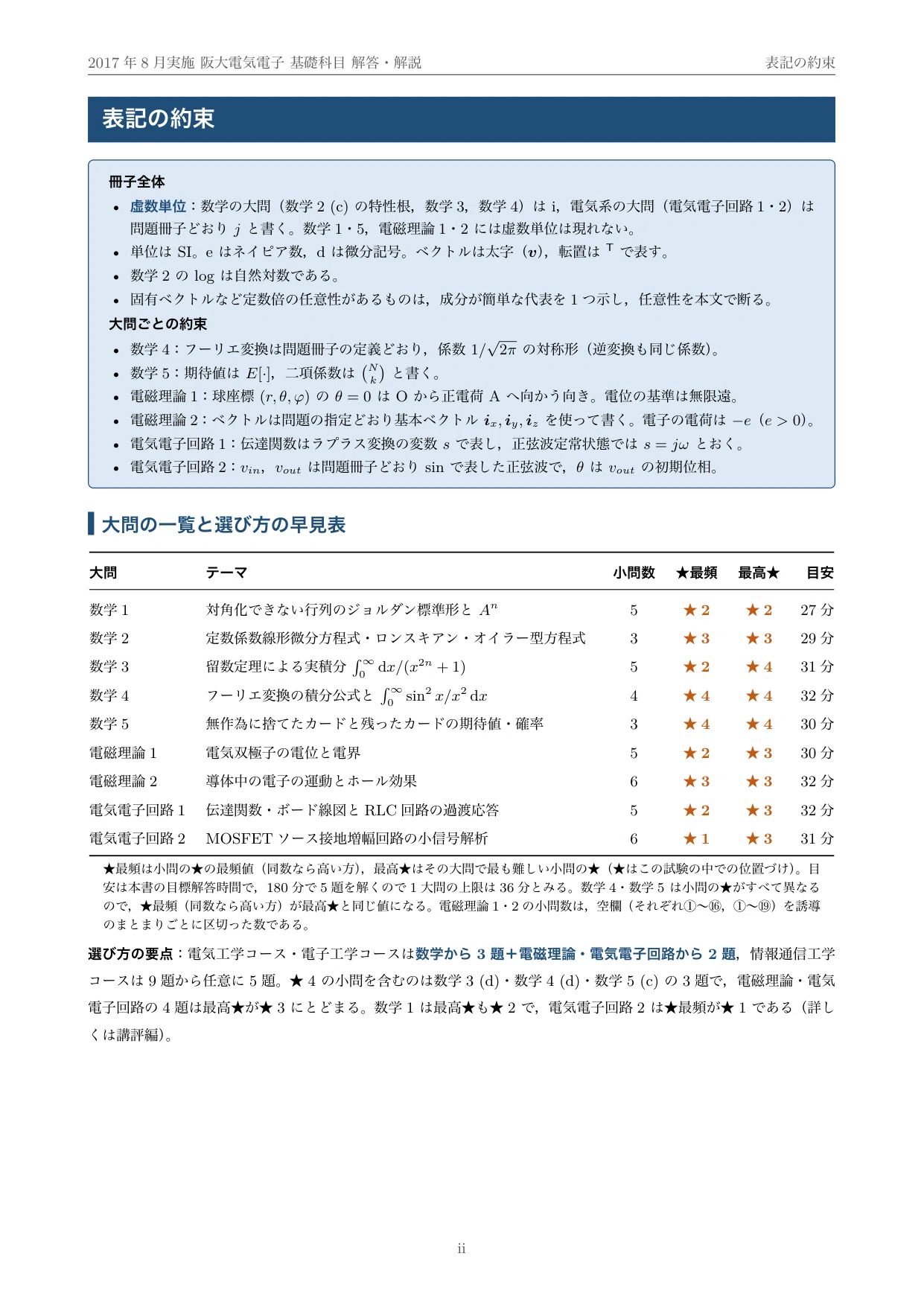 院試過去問】2017年度実施 大阪大学 電気電子情報通信工学専攻 解答