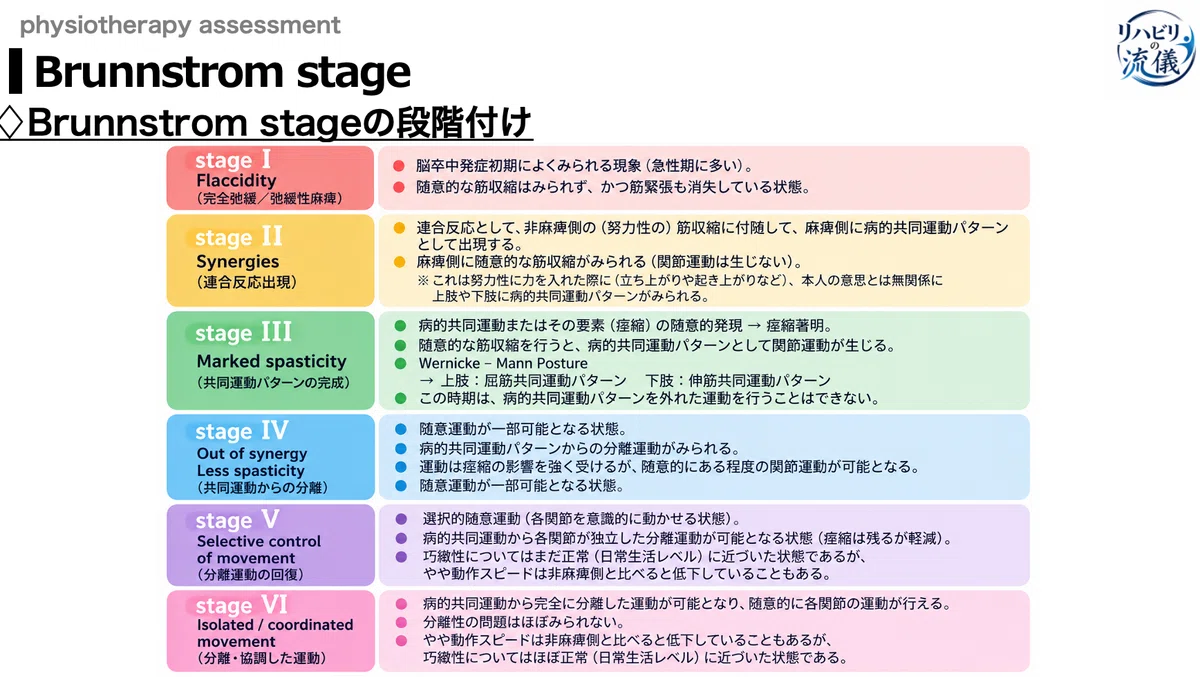 Brunnstrom stage）の基礎知識と評価の手順｜リハビリの流儀