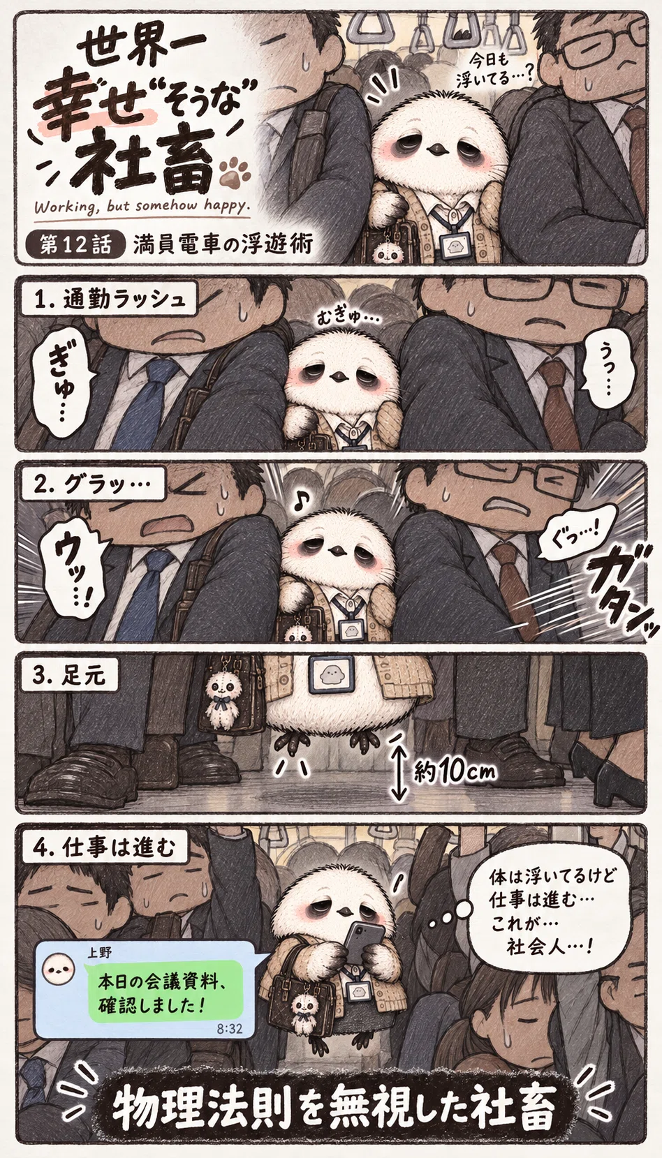 通勤だけでHPが削られる――世界一幸せ“そうな”社畜 第12話｜澤村 俊幸