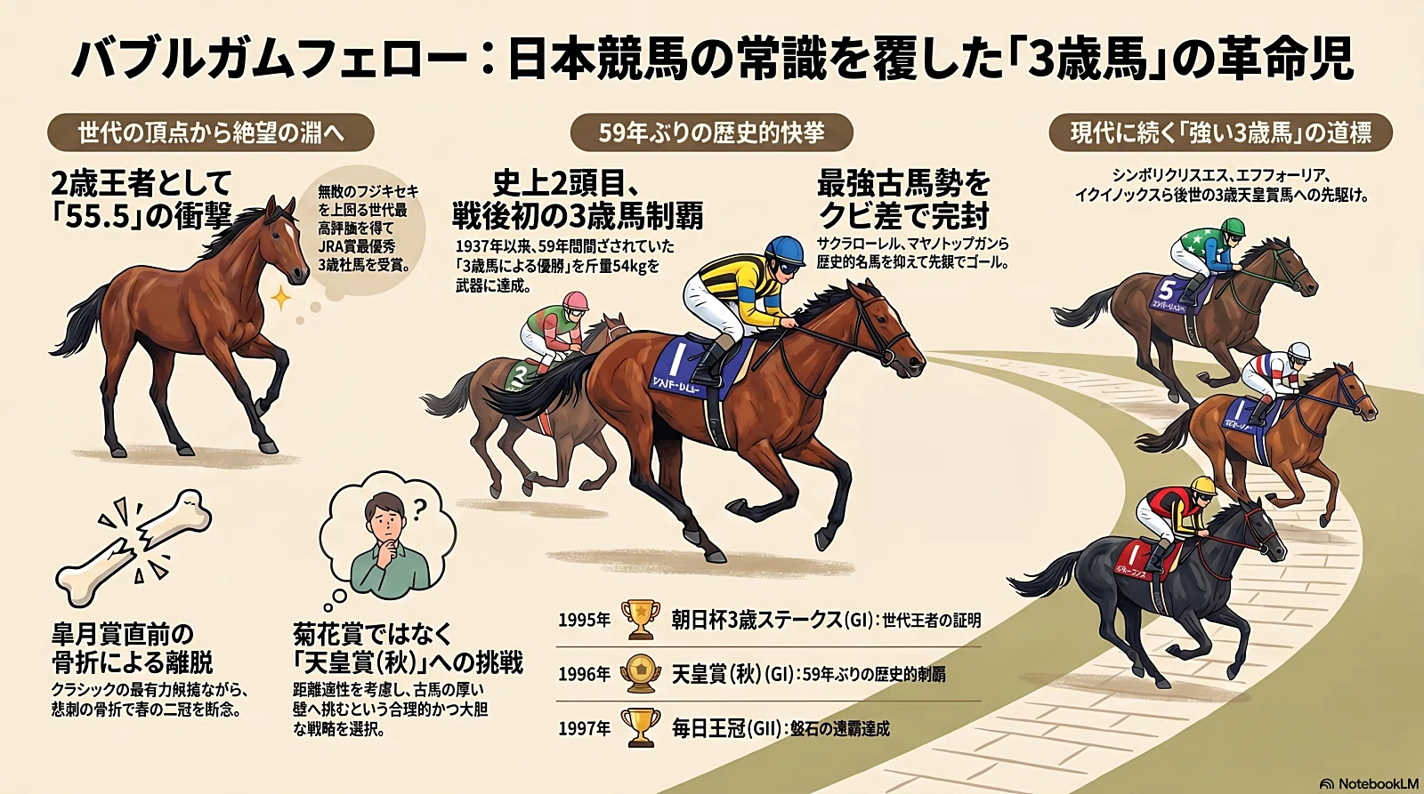 バブルガムフェロー -3歳馬初の天皇賞制覇-」｜ハサミおじさん