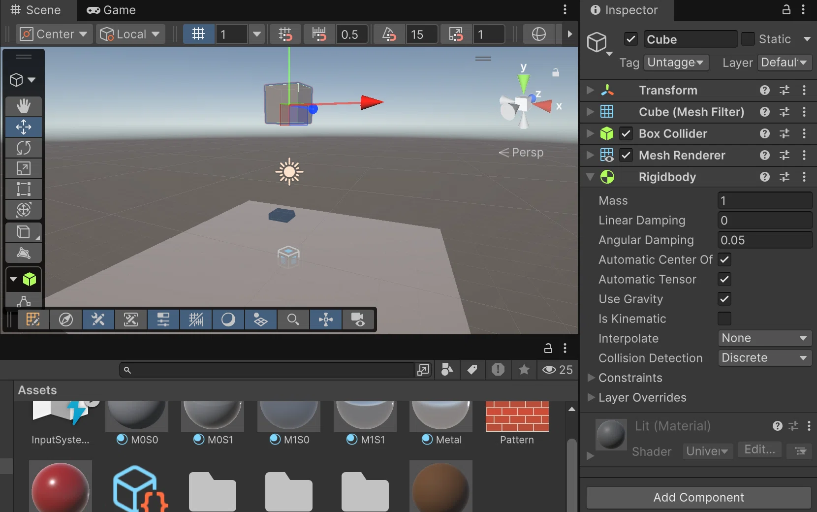 [Unity Basics Part 19] Dropping with Gravity: Adding a Rigidbody to ...