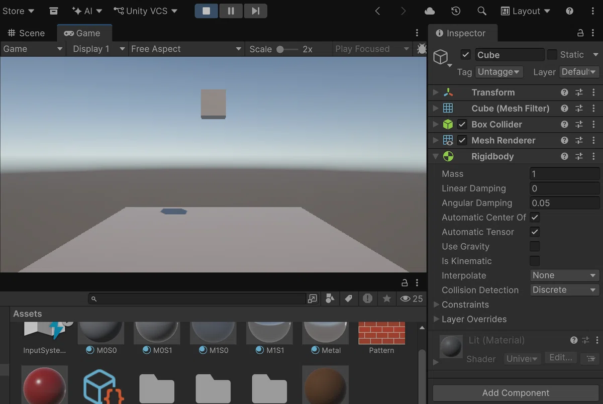 [Unity 기초 제19회] 중력으로 떨어뜨리기: Rigidbody를 붙여서 상자를 지구·달·목성의 중력으로 떨어뜨리기 (소요 ...