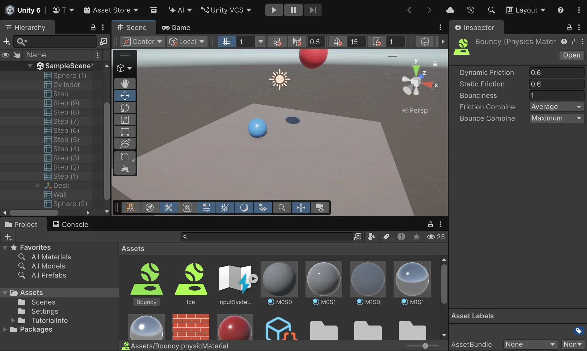 【Unity基礎 第21回】跳ねる・滑る（物理マテリアル）：スーパーボールと氷の坂を作る（所要12分）｜toriboy