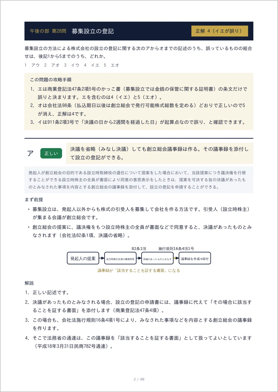 令和4年度 司法書士試験】商業登記法 過去問解説 全8問・40肢