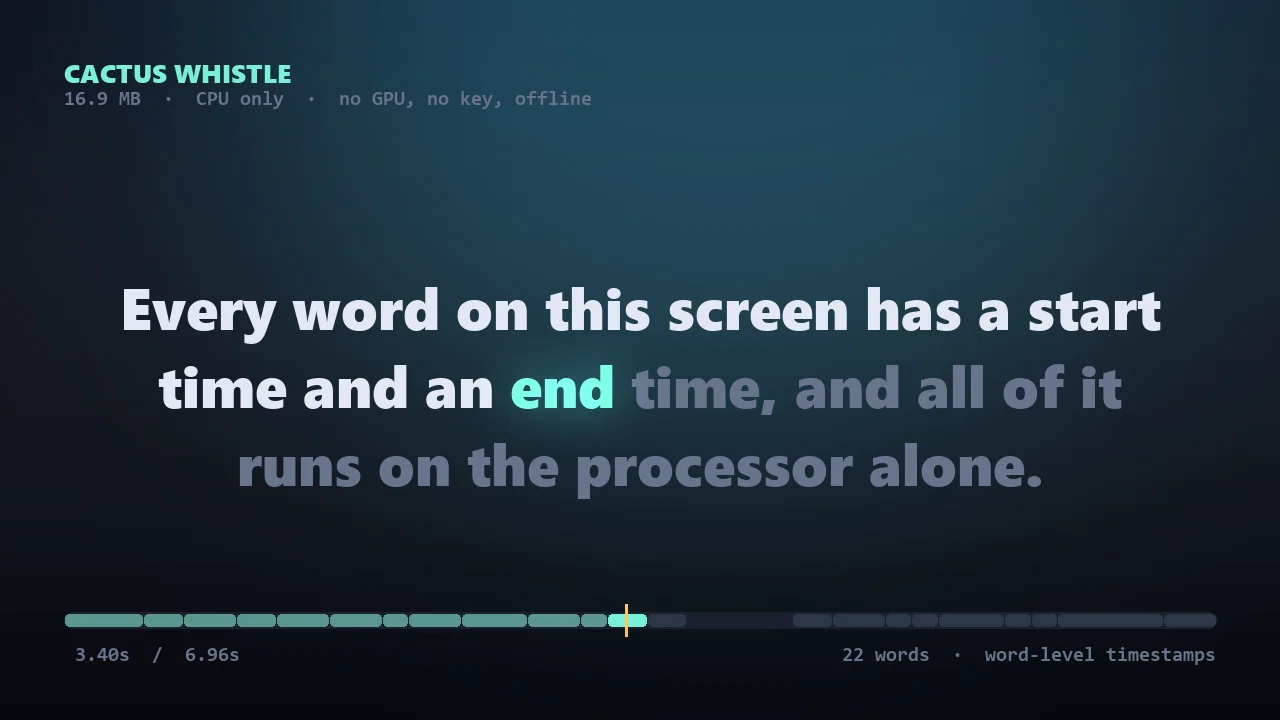 GPU不要】16.9MBのAIが、喋りを単語ごとの字幕に変える｜Whisperと300