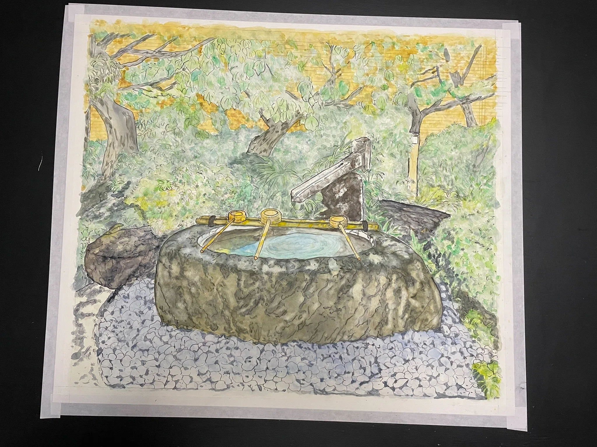 水彩画 - 『時として』F10号やっと完成♪｜ねこママ｜陽紡 Hitsumugi