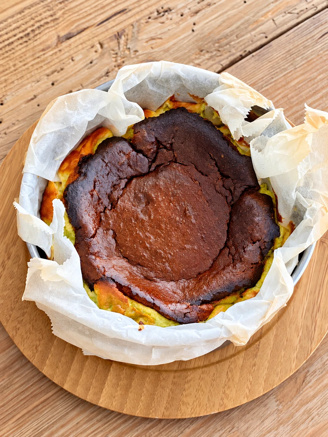 Komatsuna Powder Basque Cheesecake｜OYAOYA | 京都産の切り干し野菜(乾燥野菜)