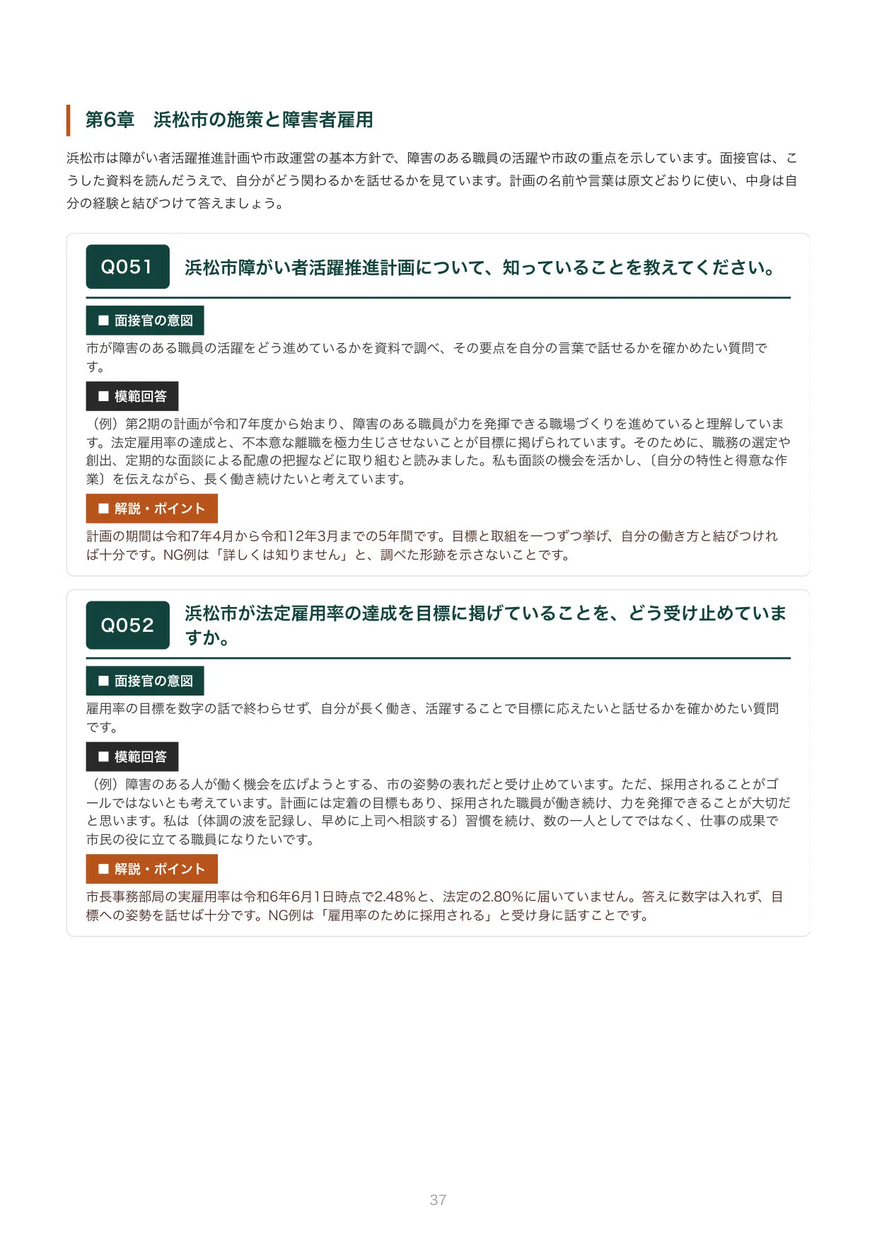 Hamamatsu City Disability Employment Interview | 100 Expected Questions ...
