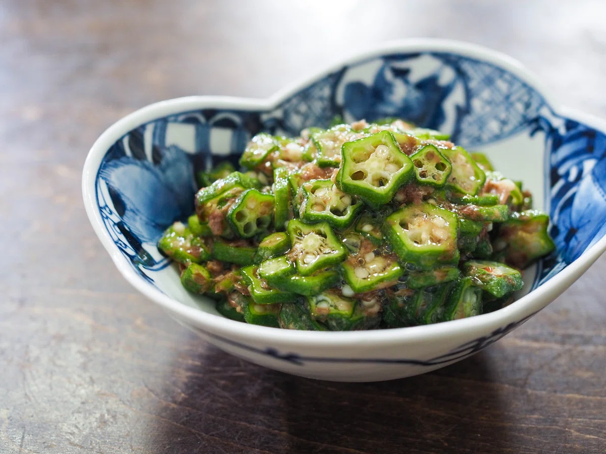 [Okra with Bonito Flakes] No boiling required!! Delicious sticky power ...